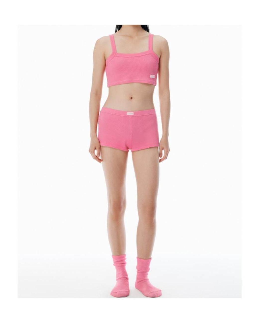Alexander Wang Pink Waffle-Knit Cami Tank