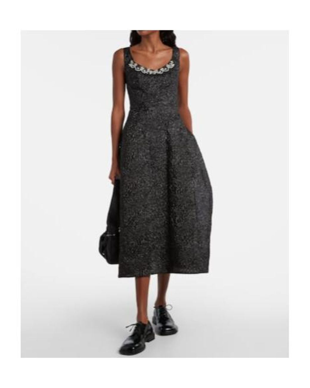 Simone Rocha Black Embellished Lamé Cocktail Dress