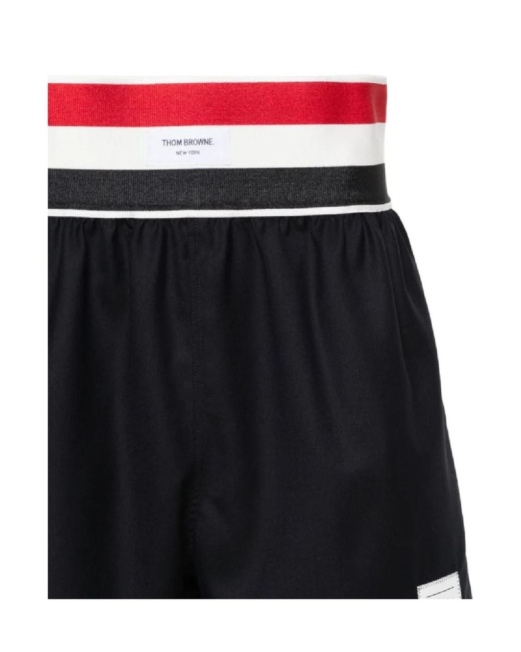 Thom Browne Black Logo-Patch Shorts for men