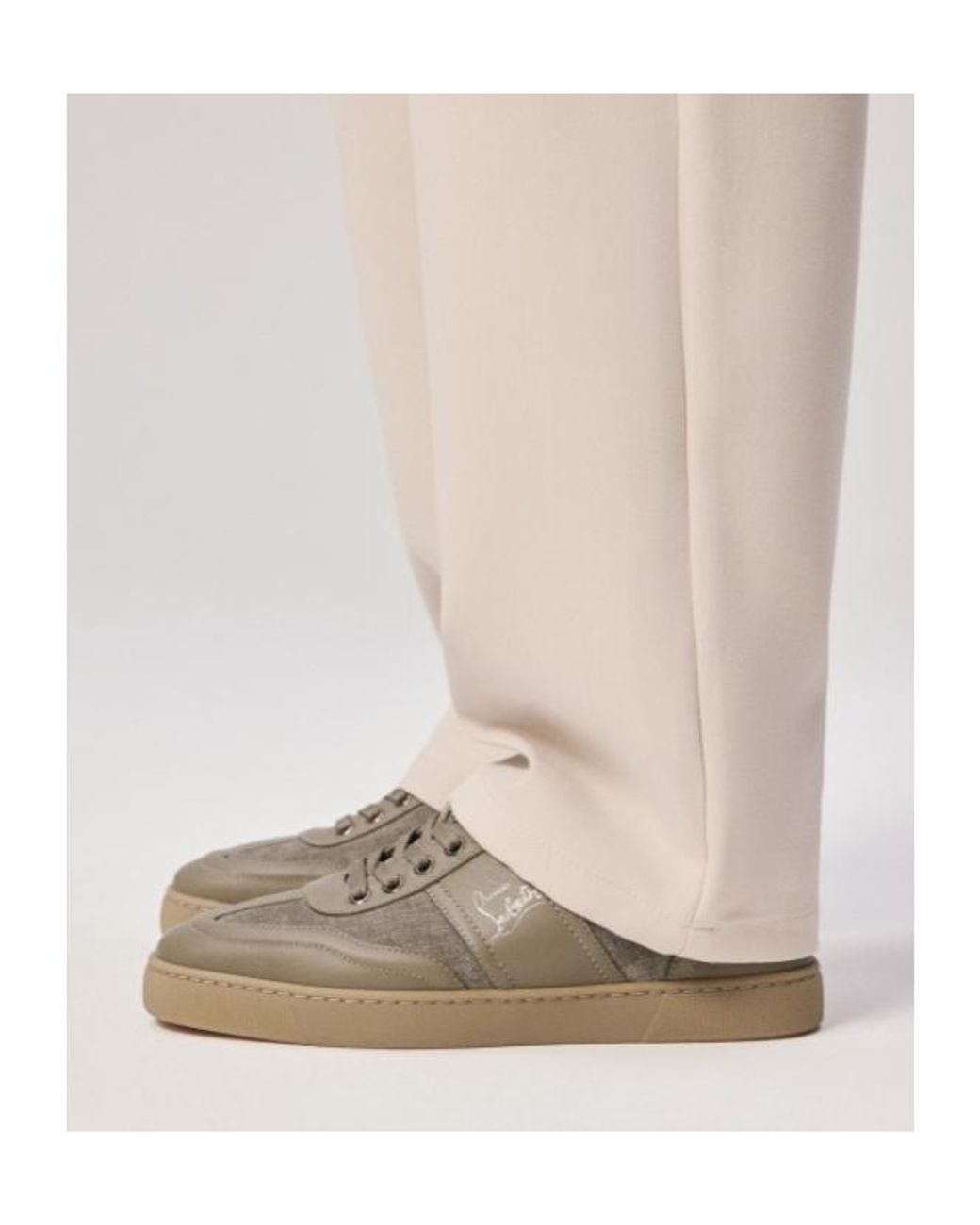 Christian Louboutin Brown Panelled Low-Top Sneakers for men
