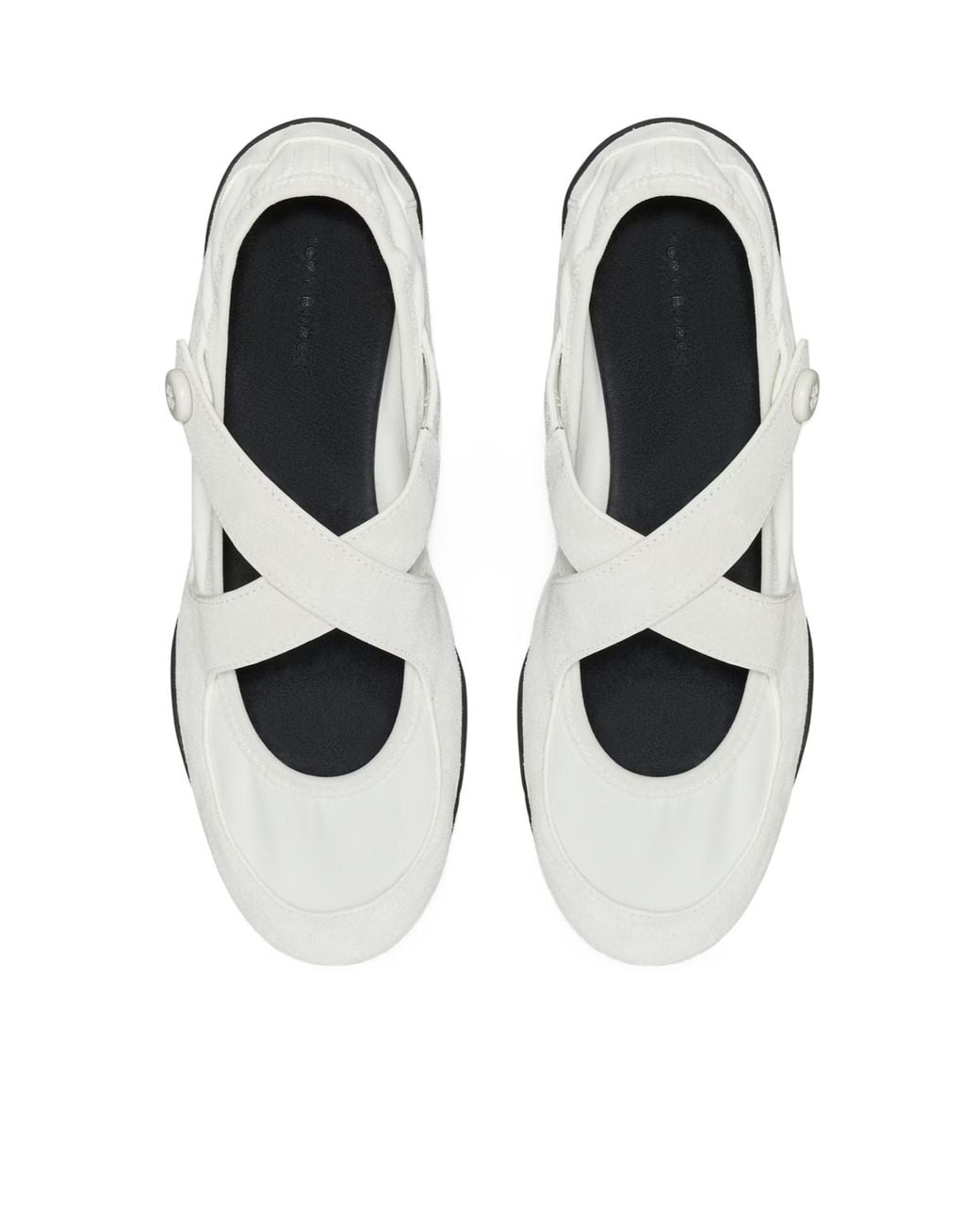 Tory Burch White Romy Mary Jane Flat Shoes