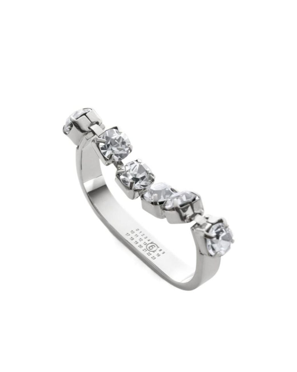 MM6 by Maison Margiela White Embellished Logo Engraved Ring