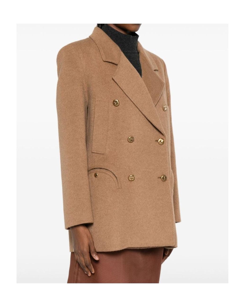 Blazé Milano Brown Blazé Milano Sealady Double-Breasted Coat