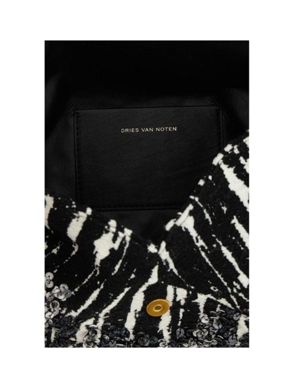 Dries Van Noten Black W.L. Sequin Embellished Clutch Bag
