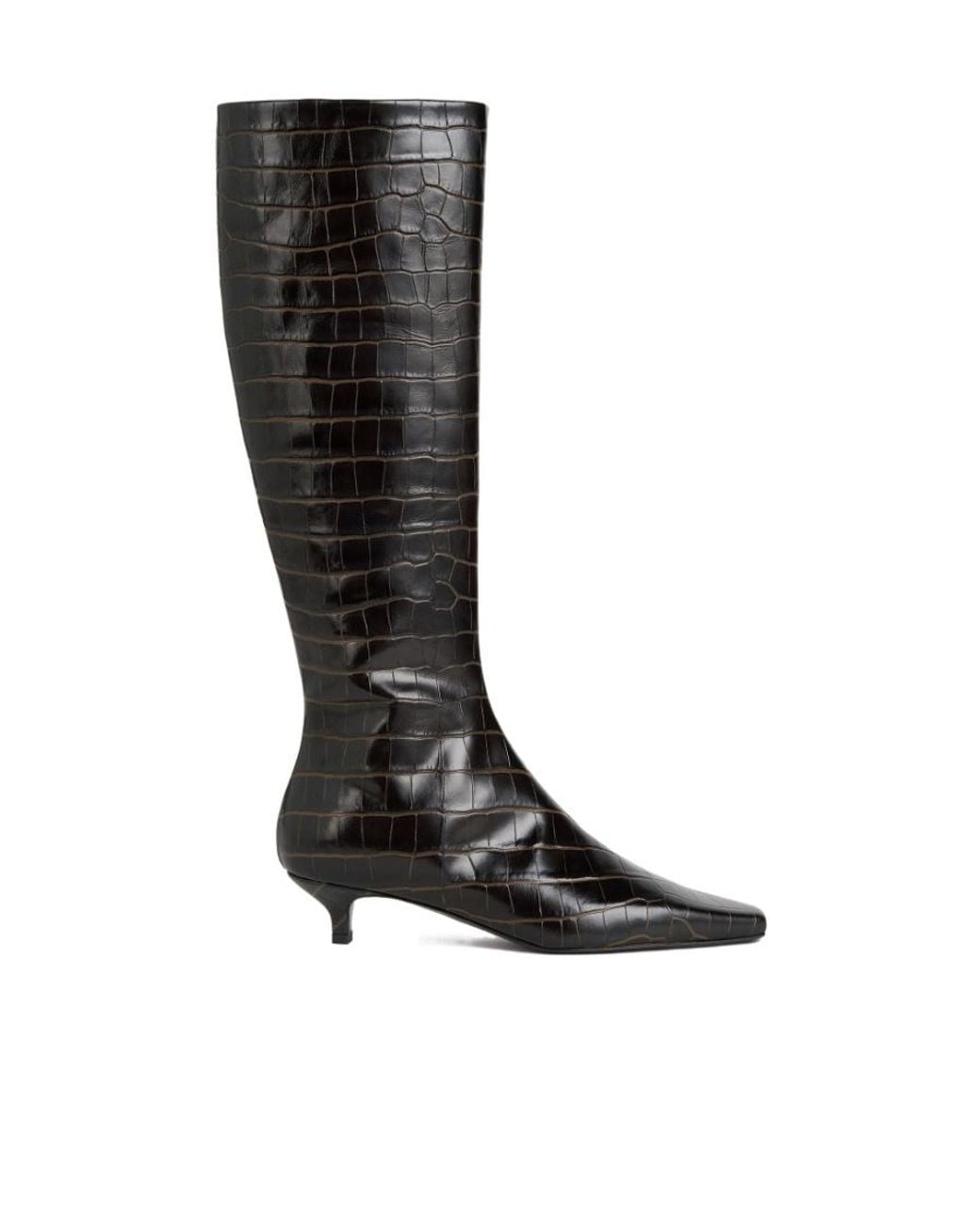 Totême Black Totême Embossed Pointed-Toe Boots