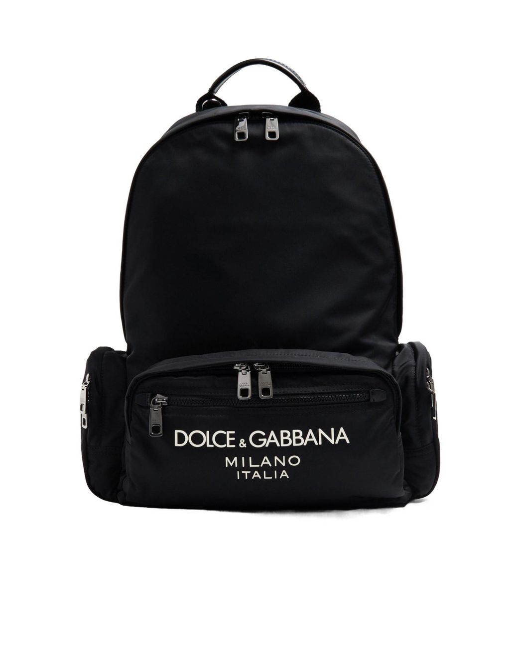 Dolce & Gabbana Black Solid Color Backpacks for men