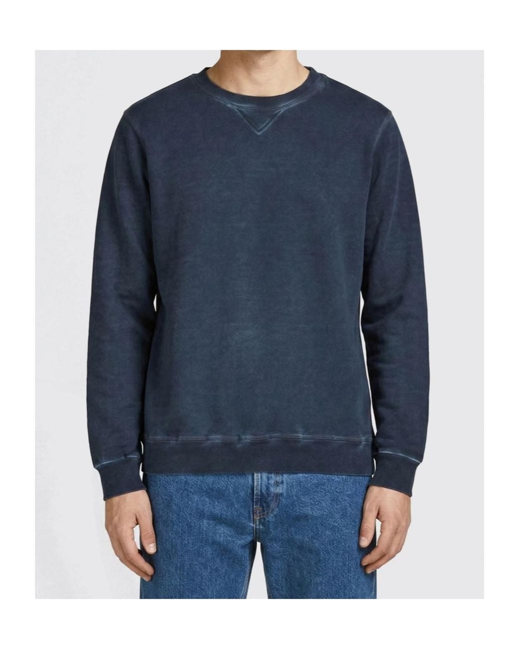 Dondup Blue ドンダップ クルーネック レギュラーフィット スウェットシャツ for men