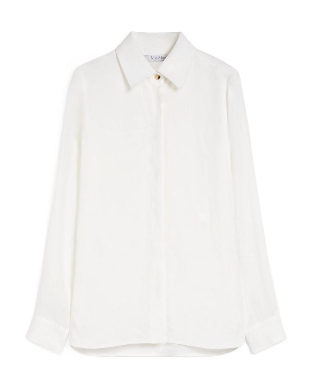 Max Mara White Abisso Logo Embroidered Button-Up Shirt