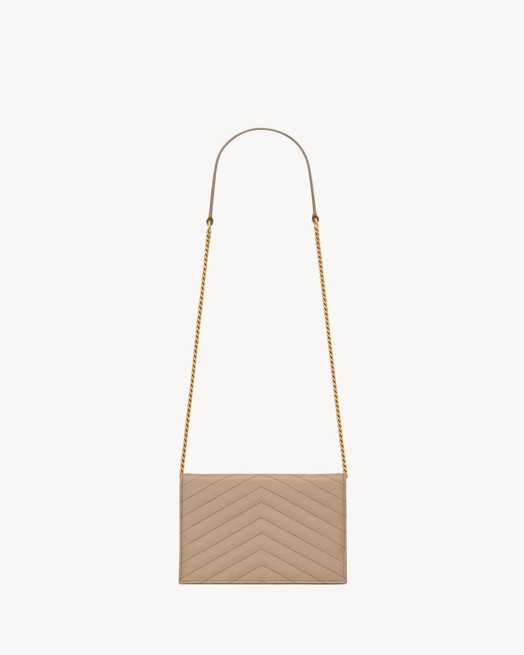 Saint Laurent White Cassandre Envelope Chain Wallet