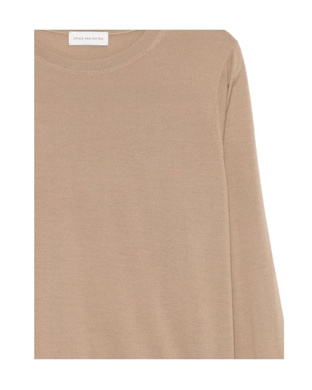 Dries Van Noten Natural Long Sleeve Crewneck Sweatshirt for men