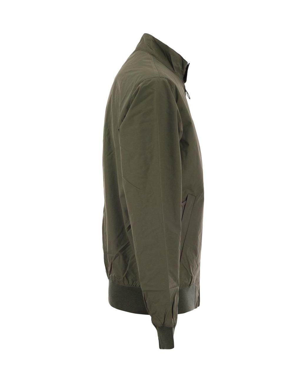 Barbour Green Zip-Up Bomber Jacket for men