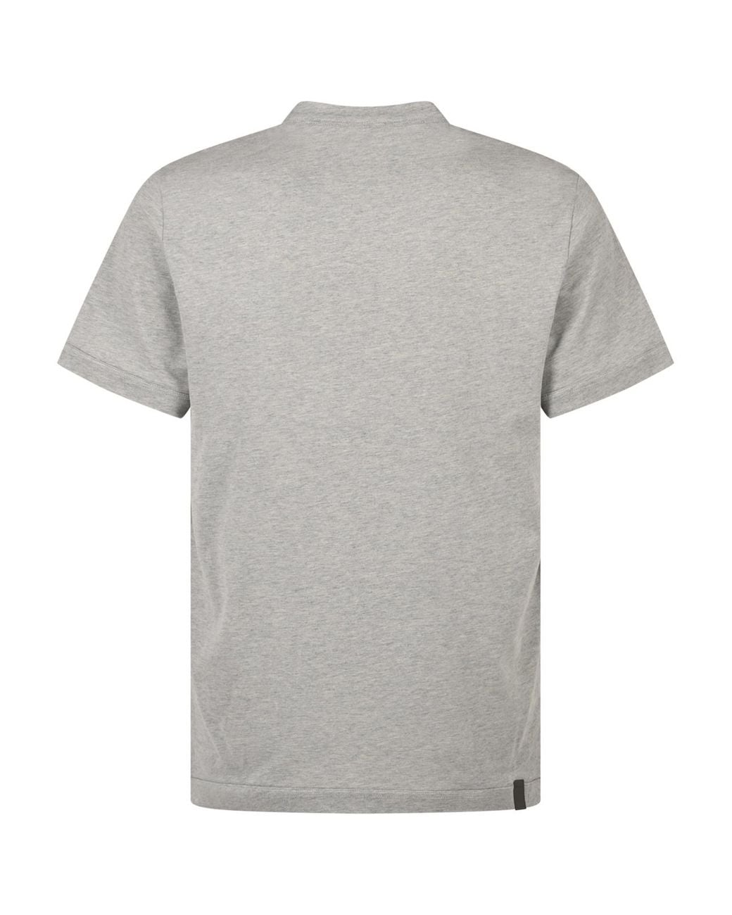 Moncler Gray Logo Patch Crew-Neck T-Shirt for men