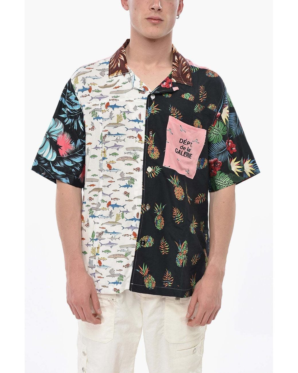 GALLERY DEPT. Black Patchwork Short-Sleeve Shirt for men