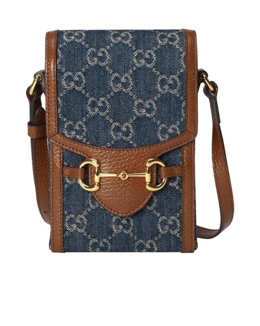 Gucci Blue Horsebit 1955 Crossbody Mini Bag for men