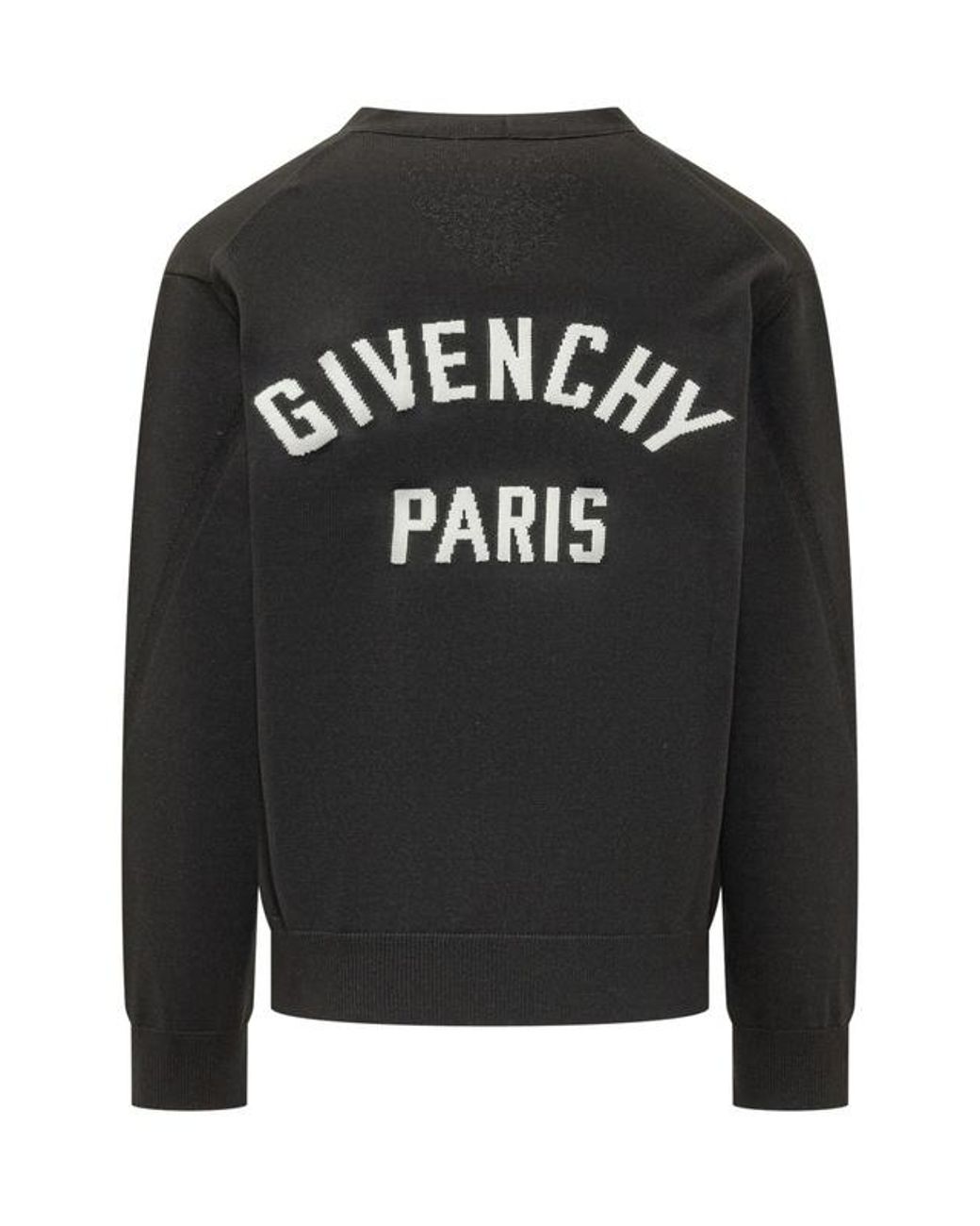 Givenchy Black Logo-Intarsia V-Neck Cardigan for men