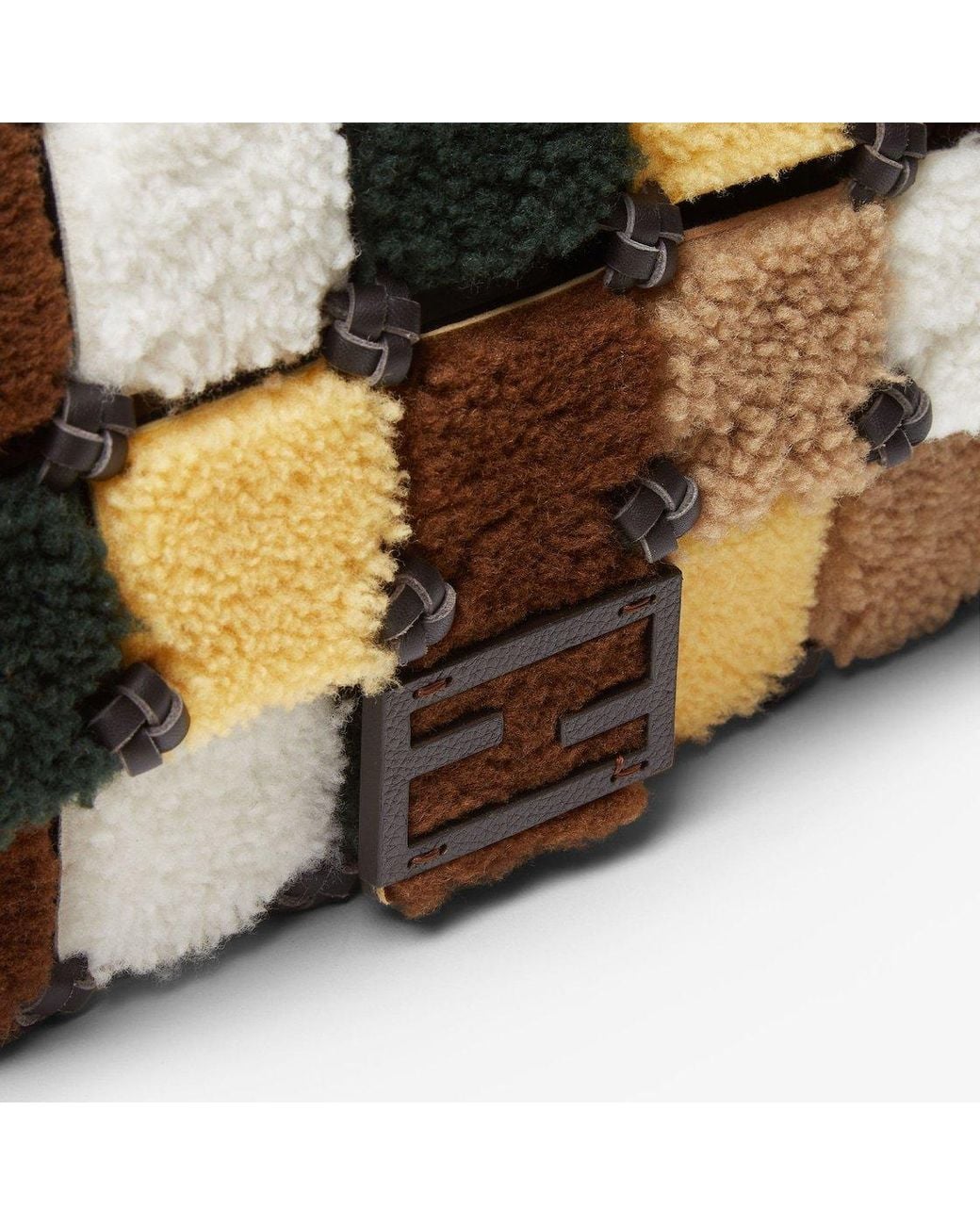 Fendi Multicolored Patchwork Shearling Bag for men