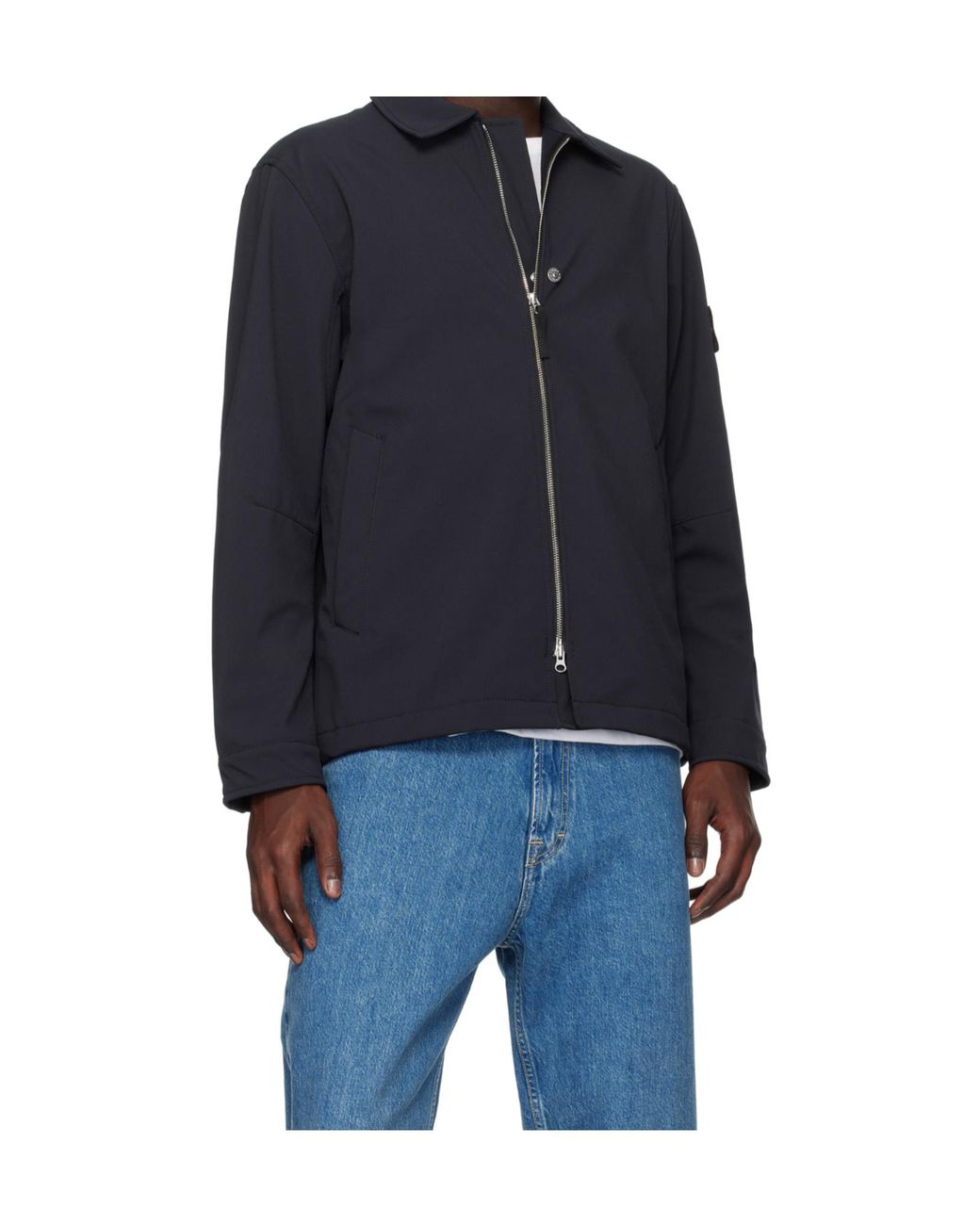 Stone Island Blue Compass Patch Zip-Up Jacket for men