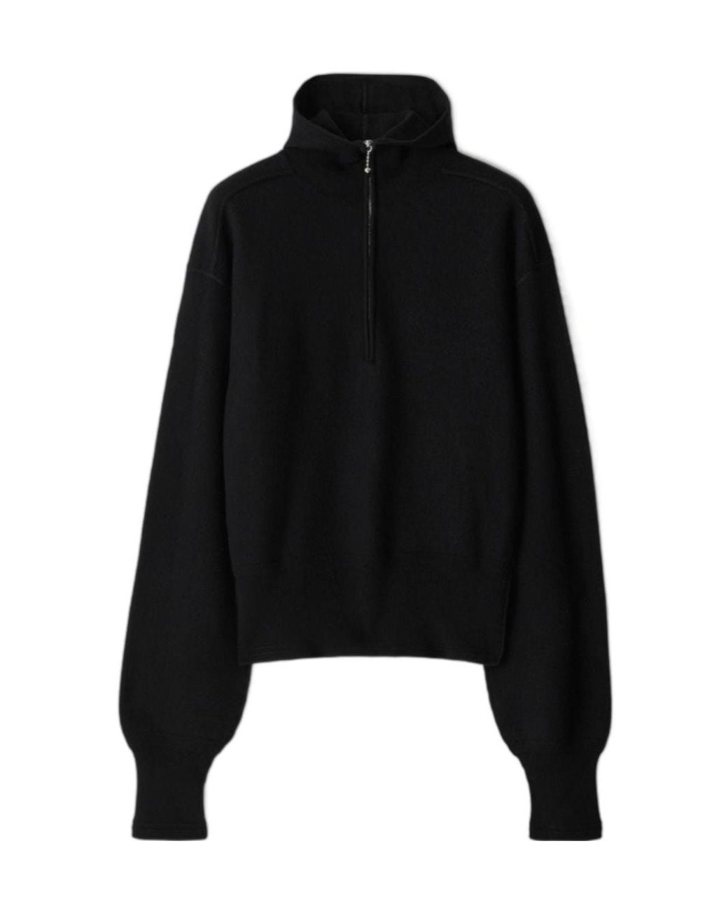 Burberry Black Half-Zip High-Neck Knitted Jumper for men