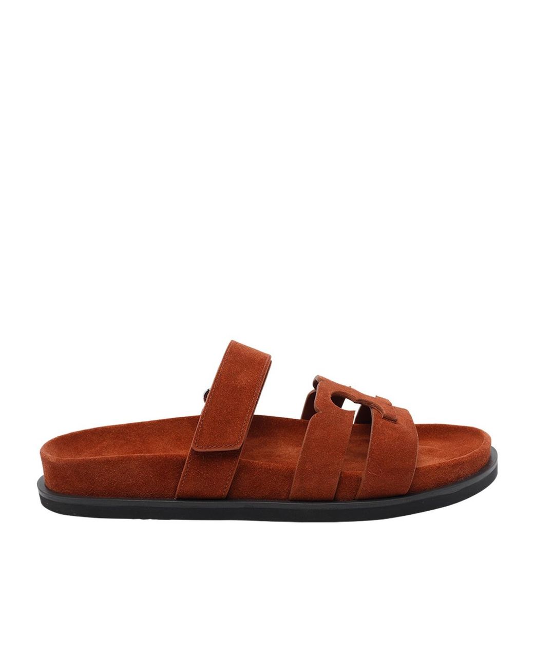 Tory Burch Brown Ines Sport Logo Slides