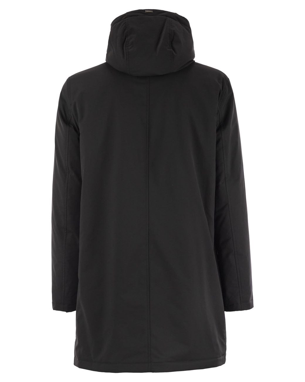Herno Black Hooded Cotton Jacket for men