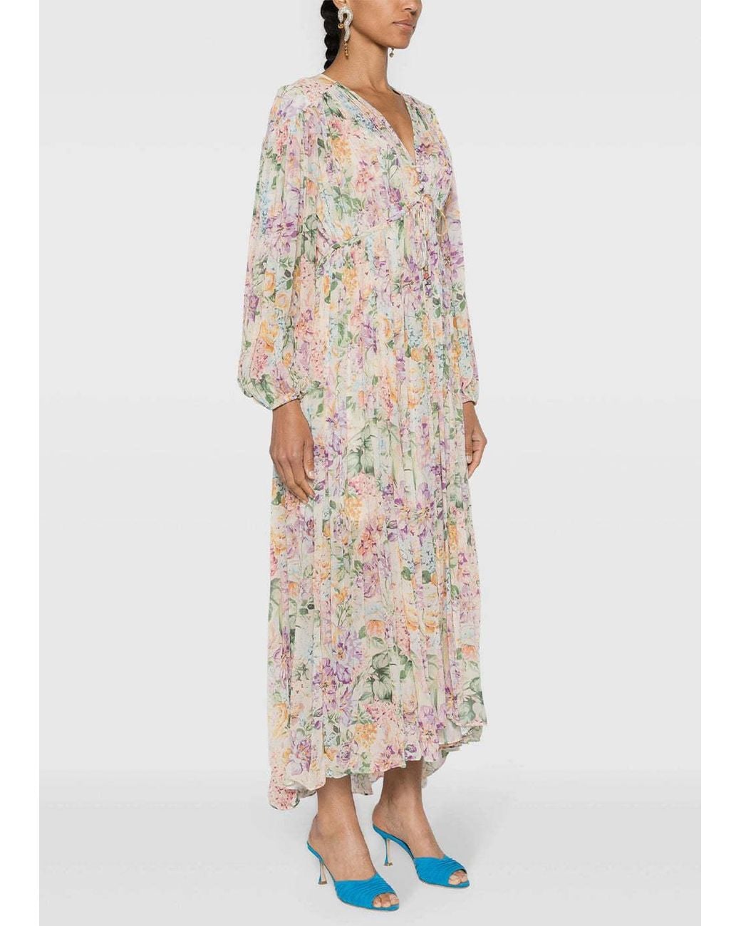Zimmermann Natural Halliday Gathered Maxi Dress
