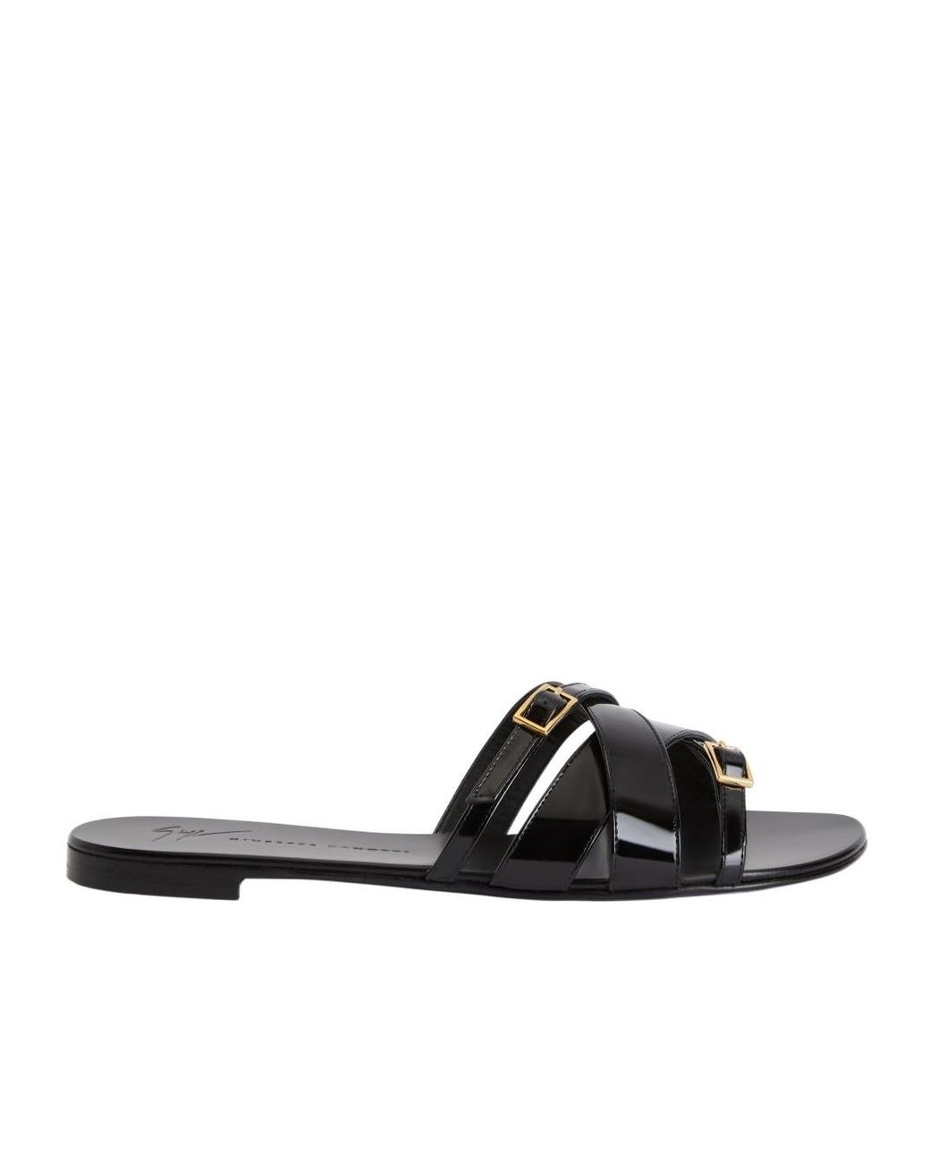 Giuseppe Zanotti Black Alhima Buckle Slide Sandals