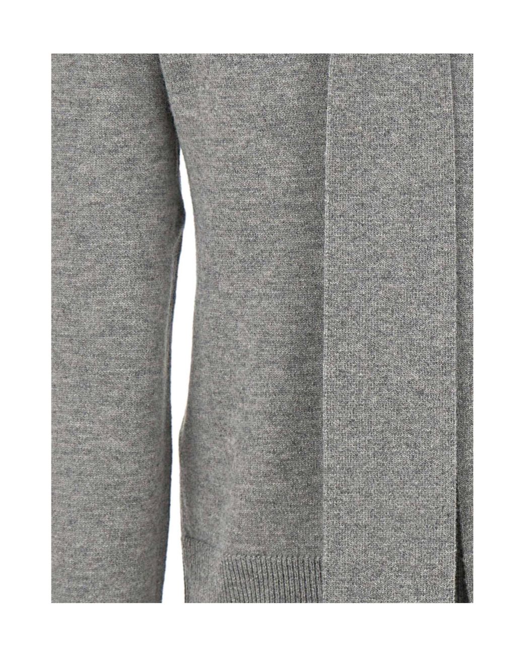ROTATE BIRGER CHRISTENSEN Gray Tie-Neck Sweater