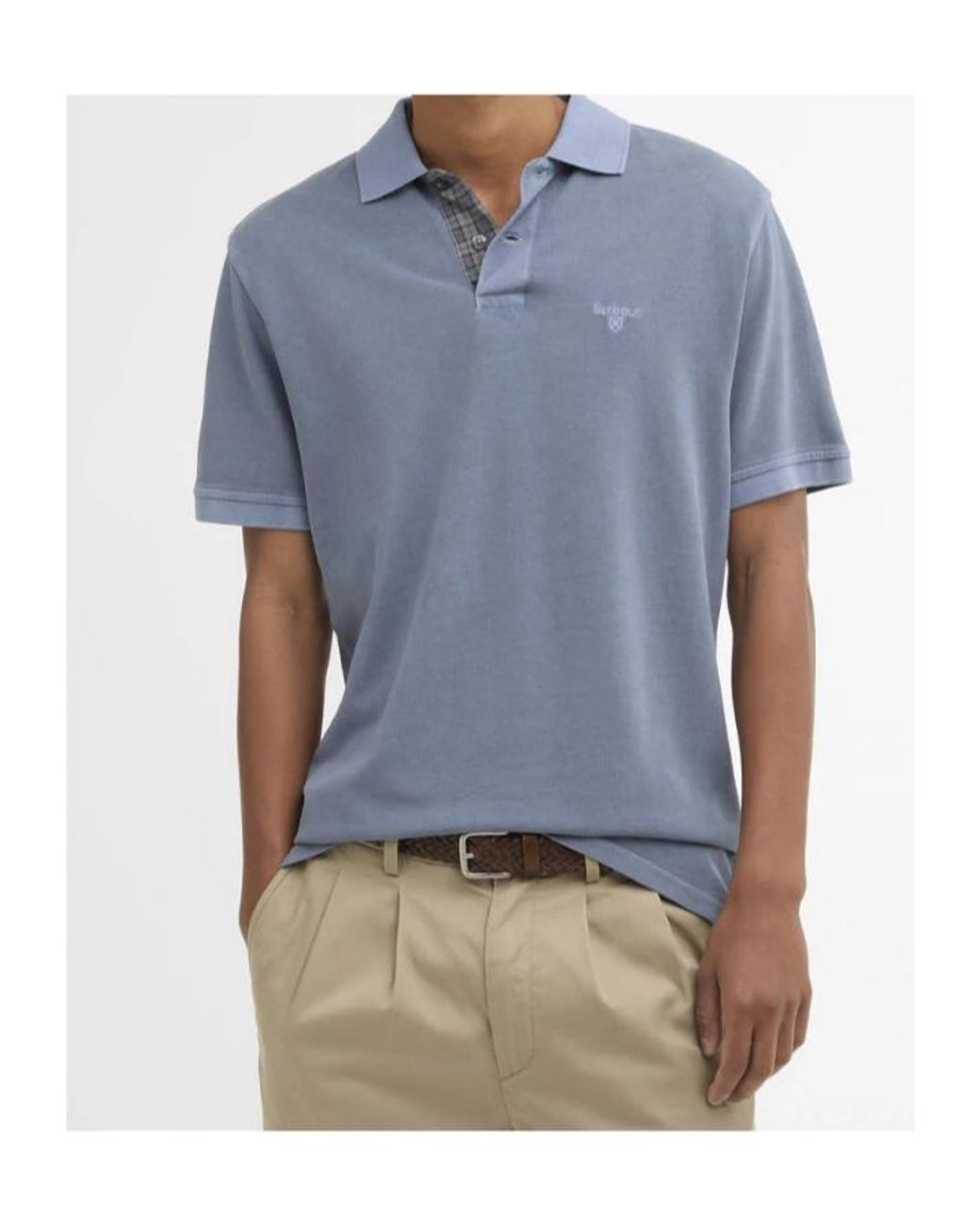 Barbour Blue Logo-Embroidered Polo Shirt for men
