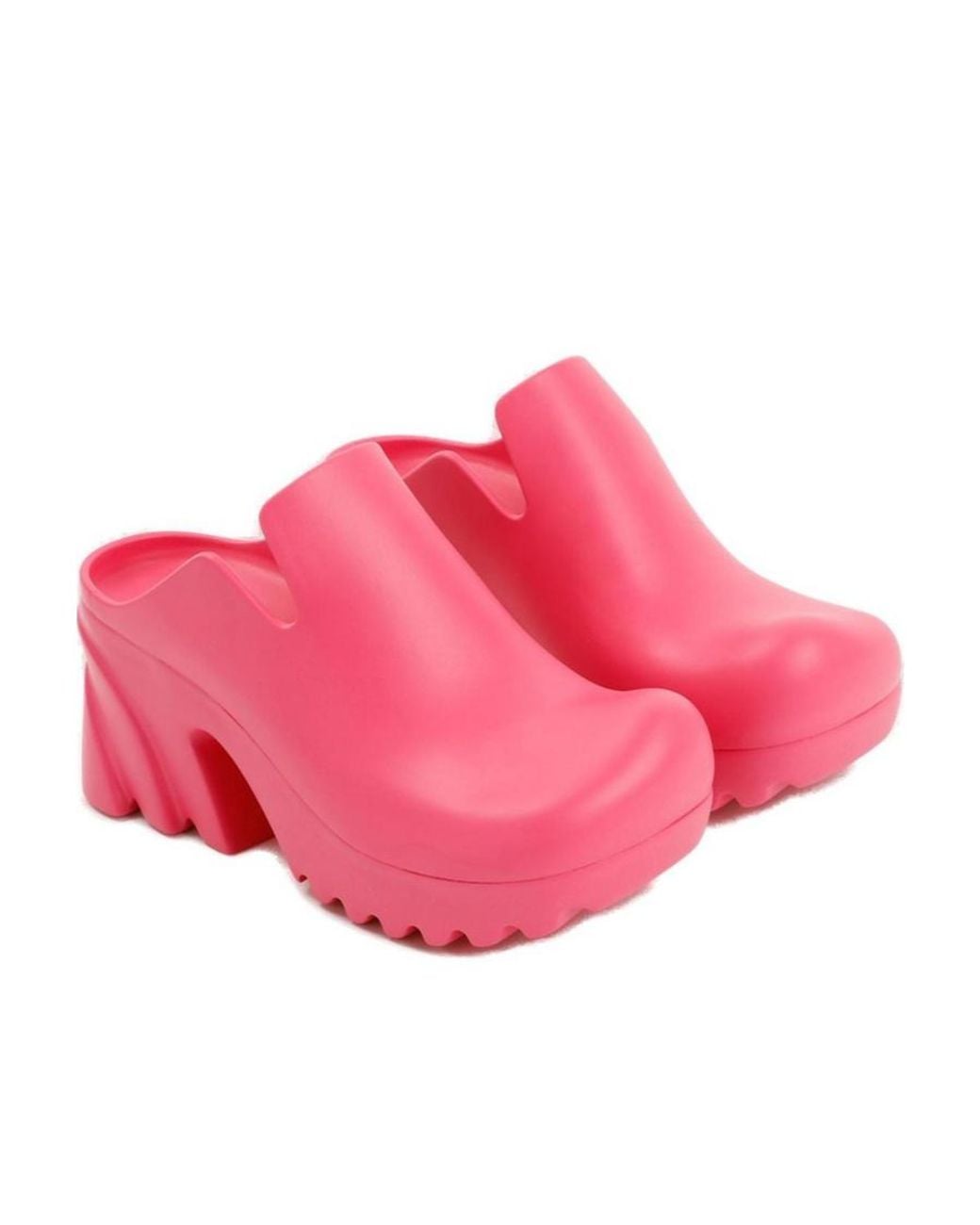 Bottega Veneta Pink Flash Platform Clogs