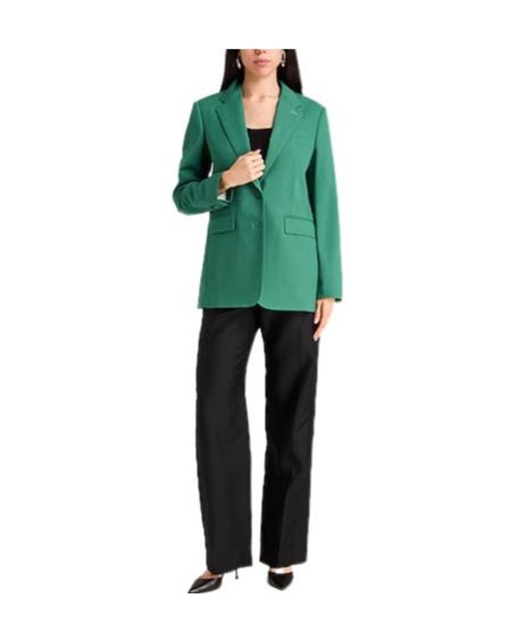 Max Mara Green Blazer Virgin Wool, Mohair Wool, Elastane