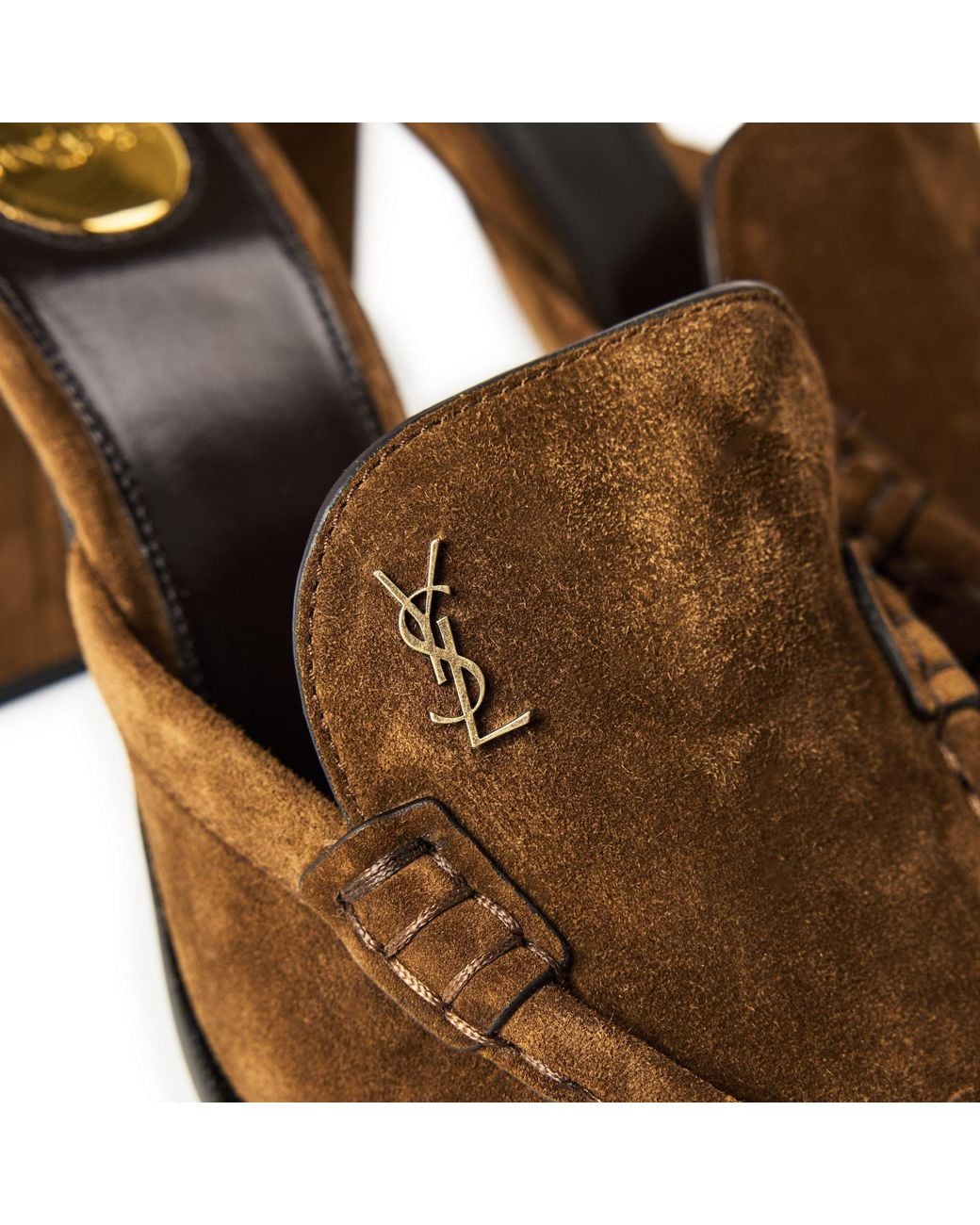 Saint Laurent Brown Suede Mule Shoe
