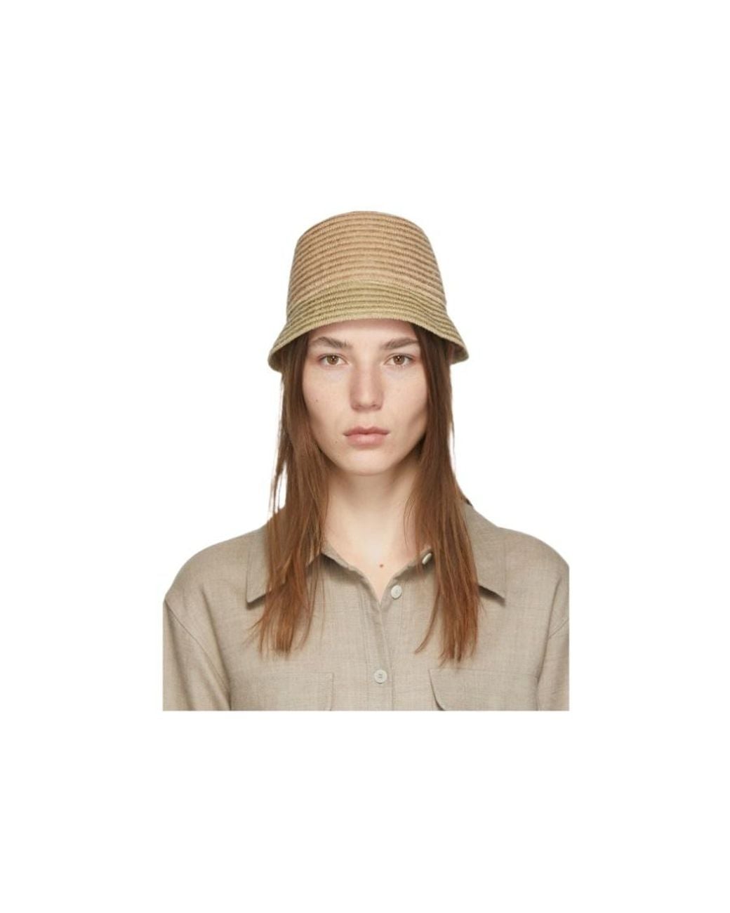 Maison Michel White Logo Plaque Souna Bucket Hat