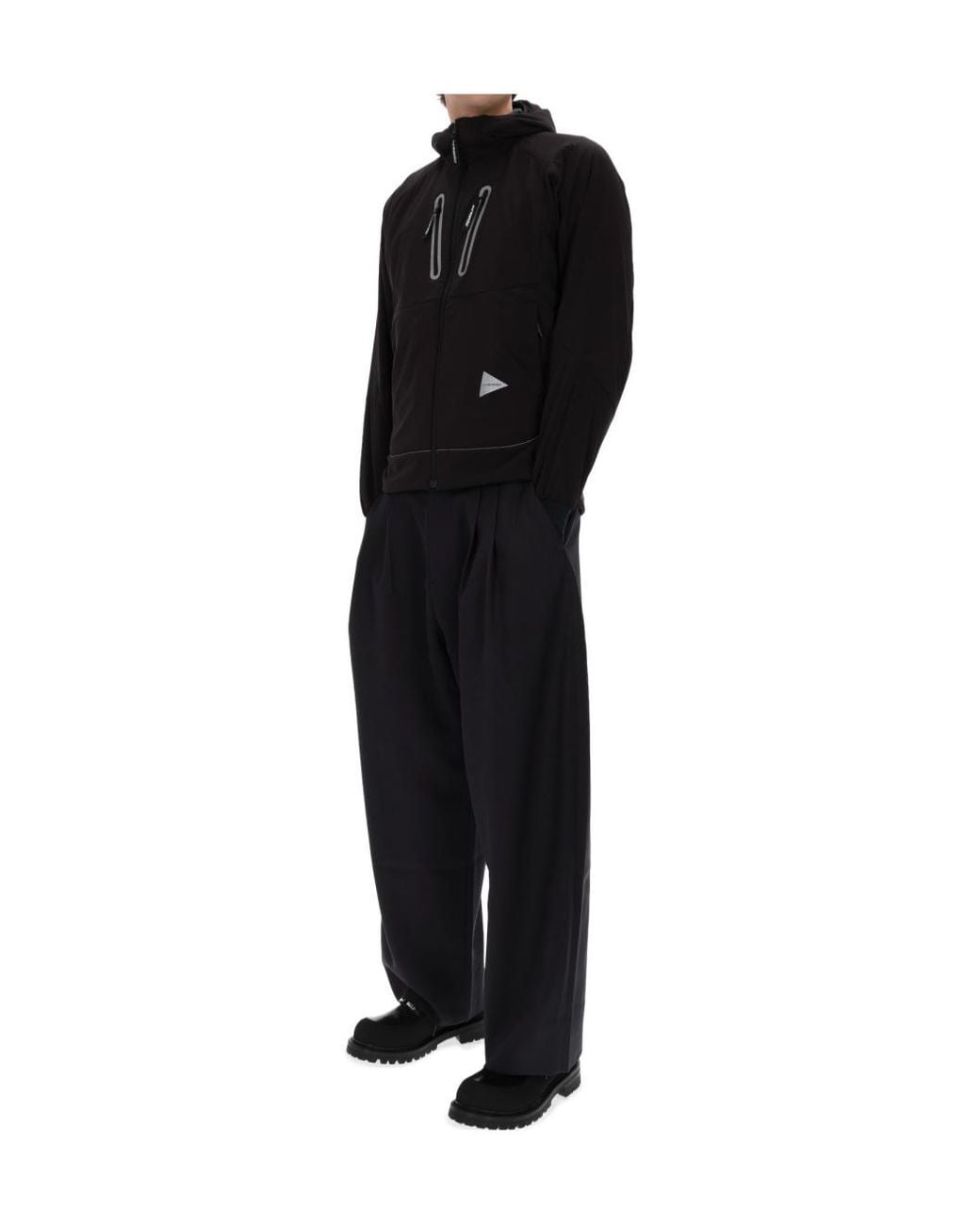 And Wander Brown Hooded Casual Jacket for men