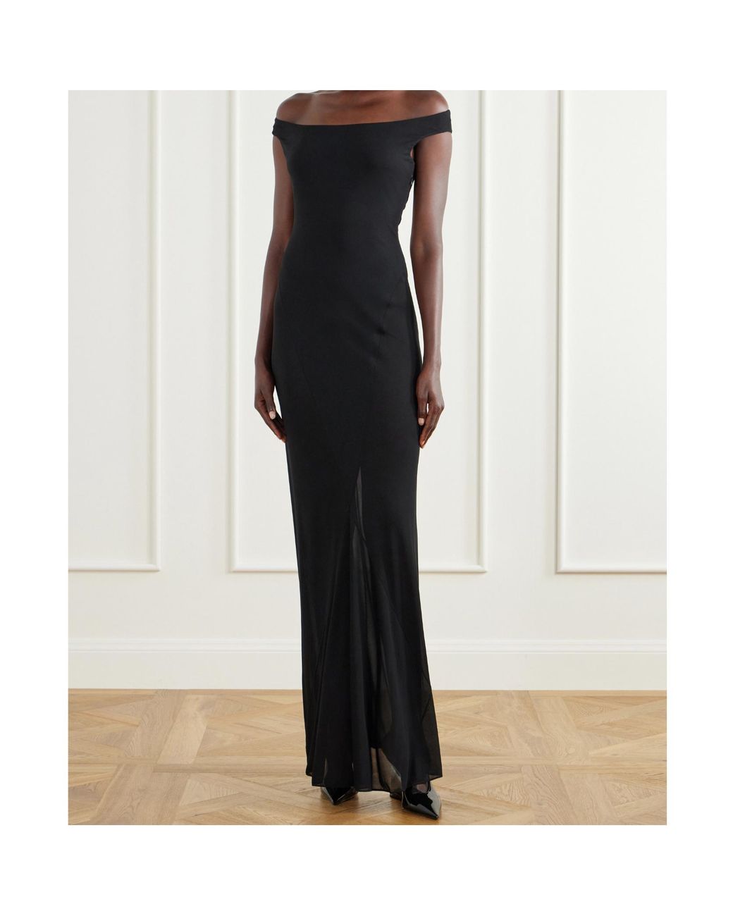 Alaïa Black Draped Knit Dress