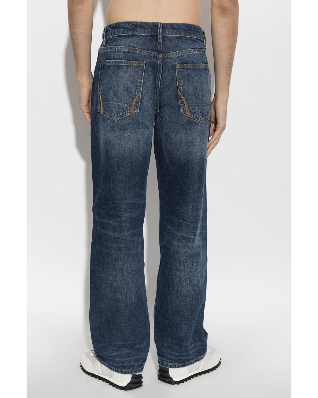 AllSaints Blue Loose-Fit Jeans With Belt Loops for men