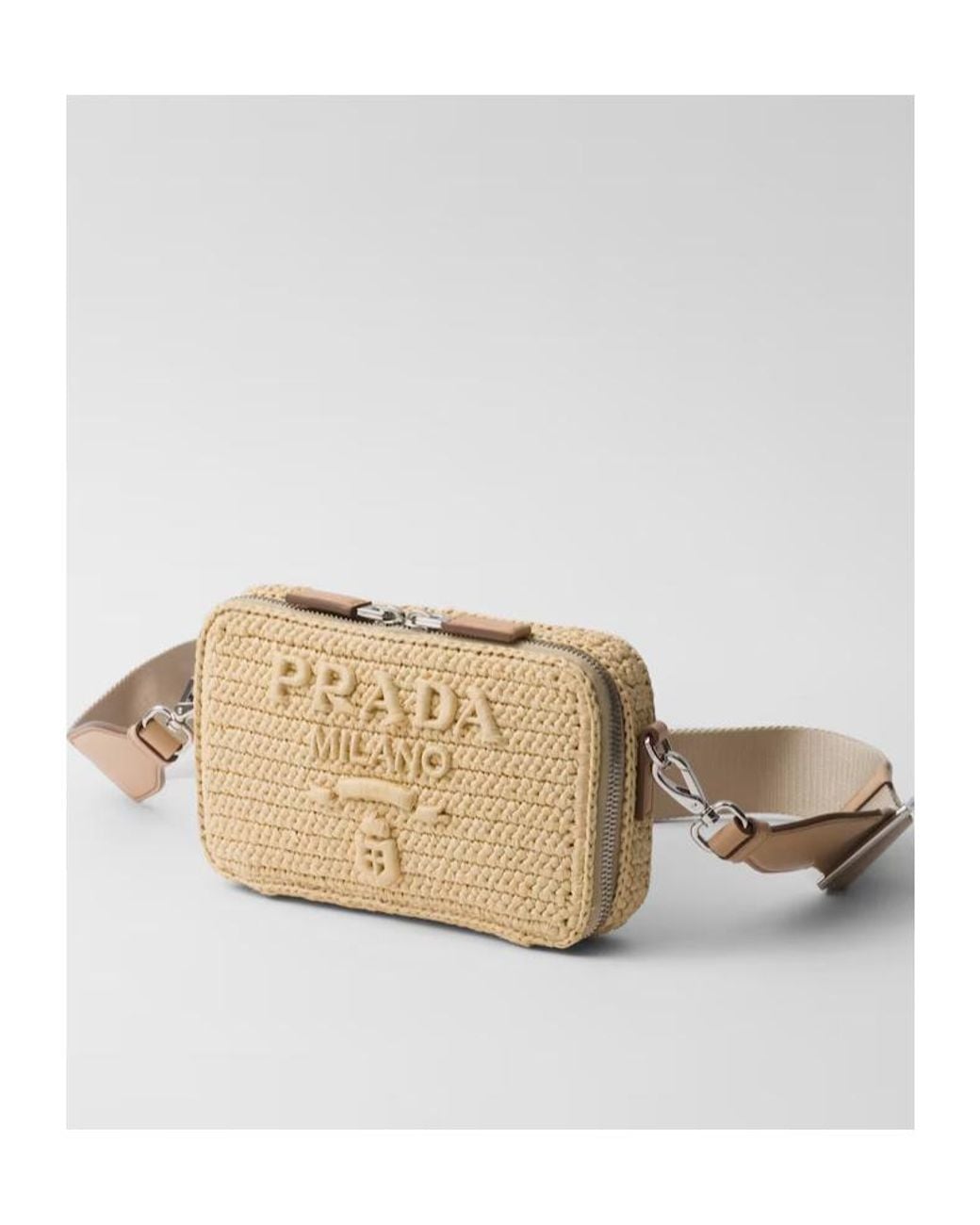 Prada Natural Crochet Brique Bag for men