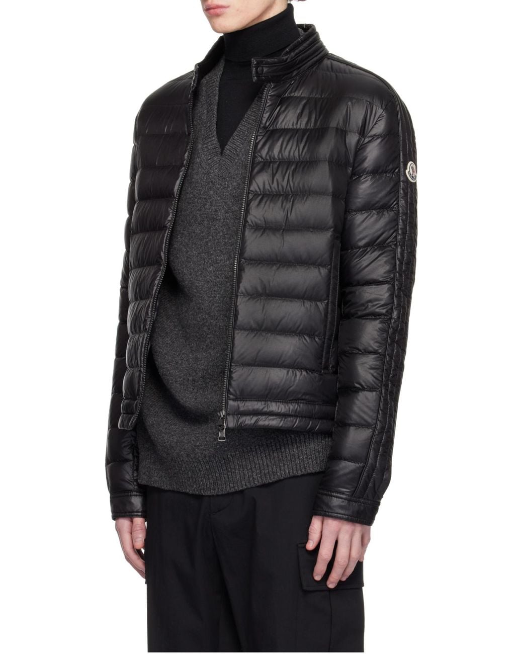 Moncler Black Jacobus Zip-Up Padded Jacket for men