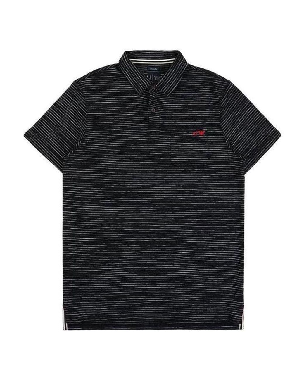 Armani Jeans Black Logo Polo Shirt for men