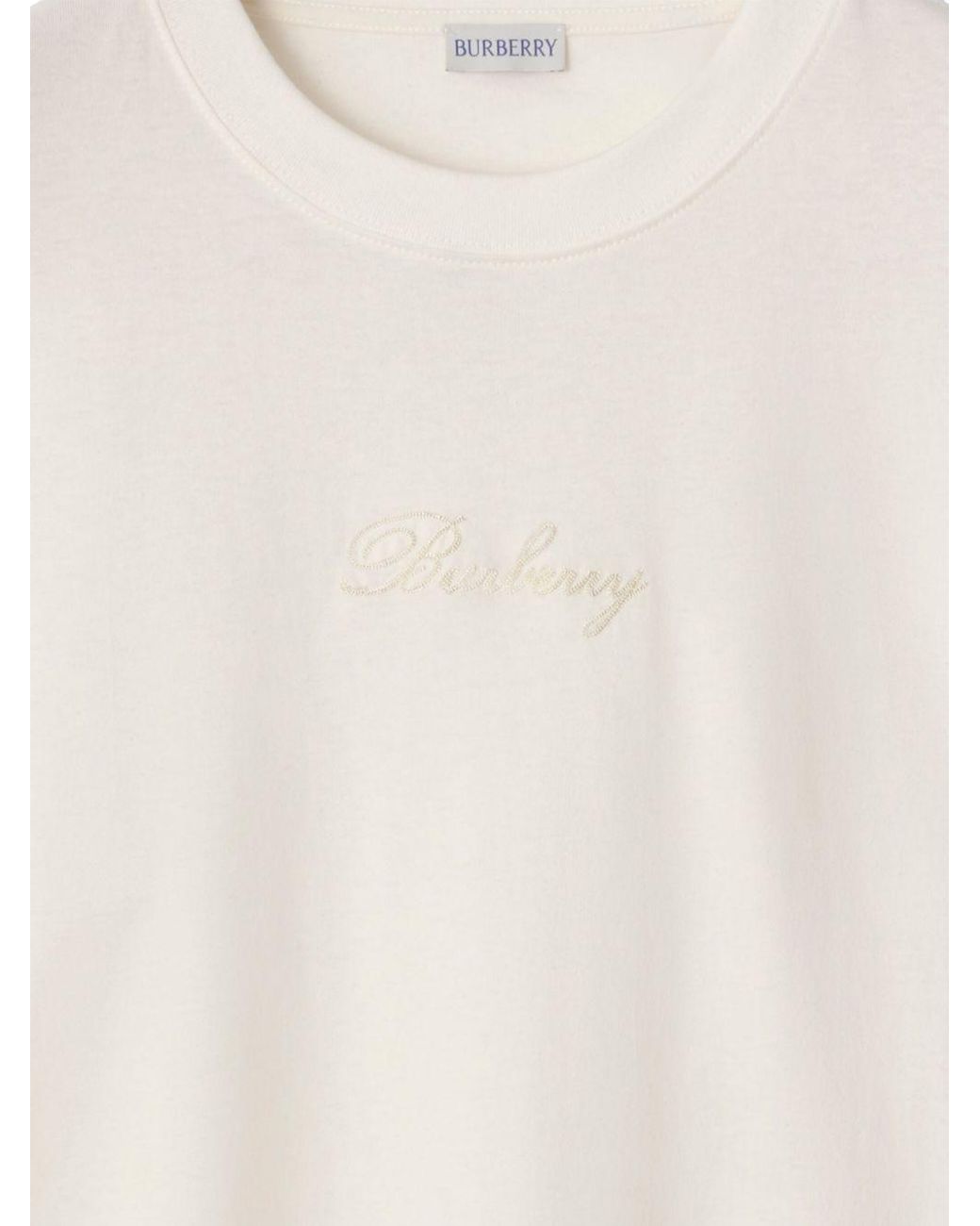 Burberry White Plaid Logo T-Shirt for men