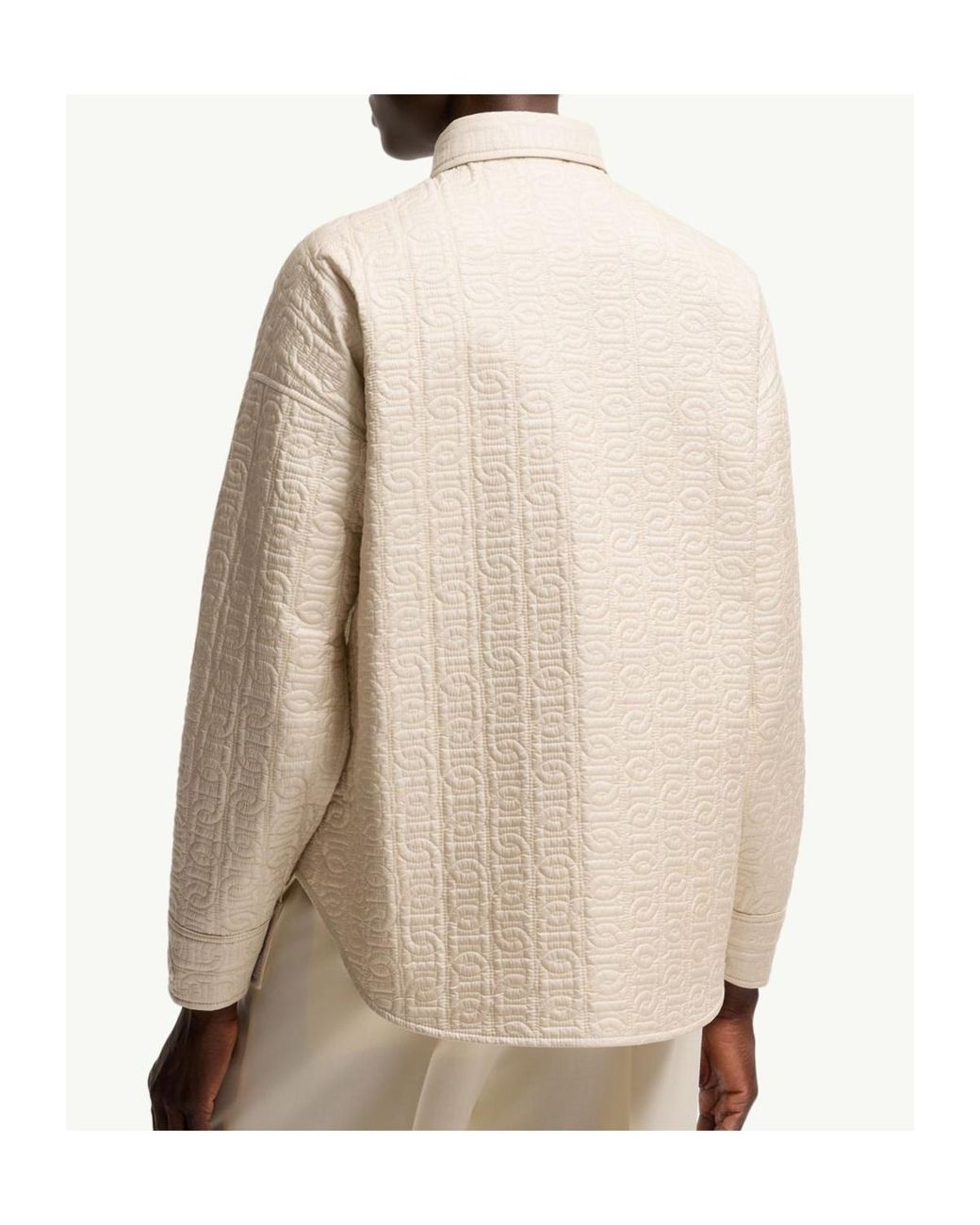 Moncler Natural Quilted Chain Motif Shirt Jacket