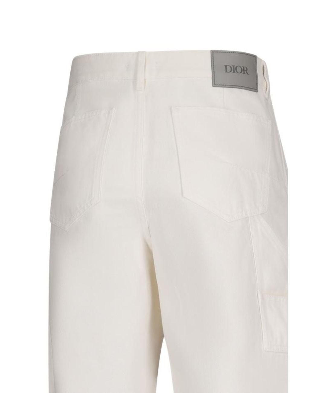 Dior White Carpenter Style Jeans for men