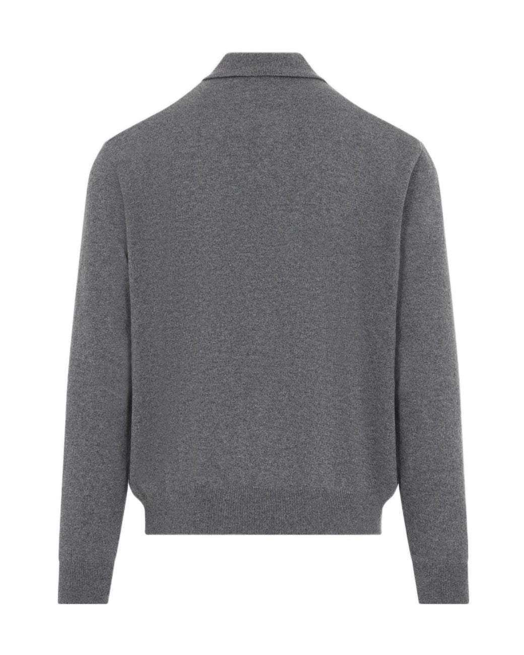 Ralph Lauren Gray Long-Sleeve Knit Polo Jumper for men