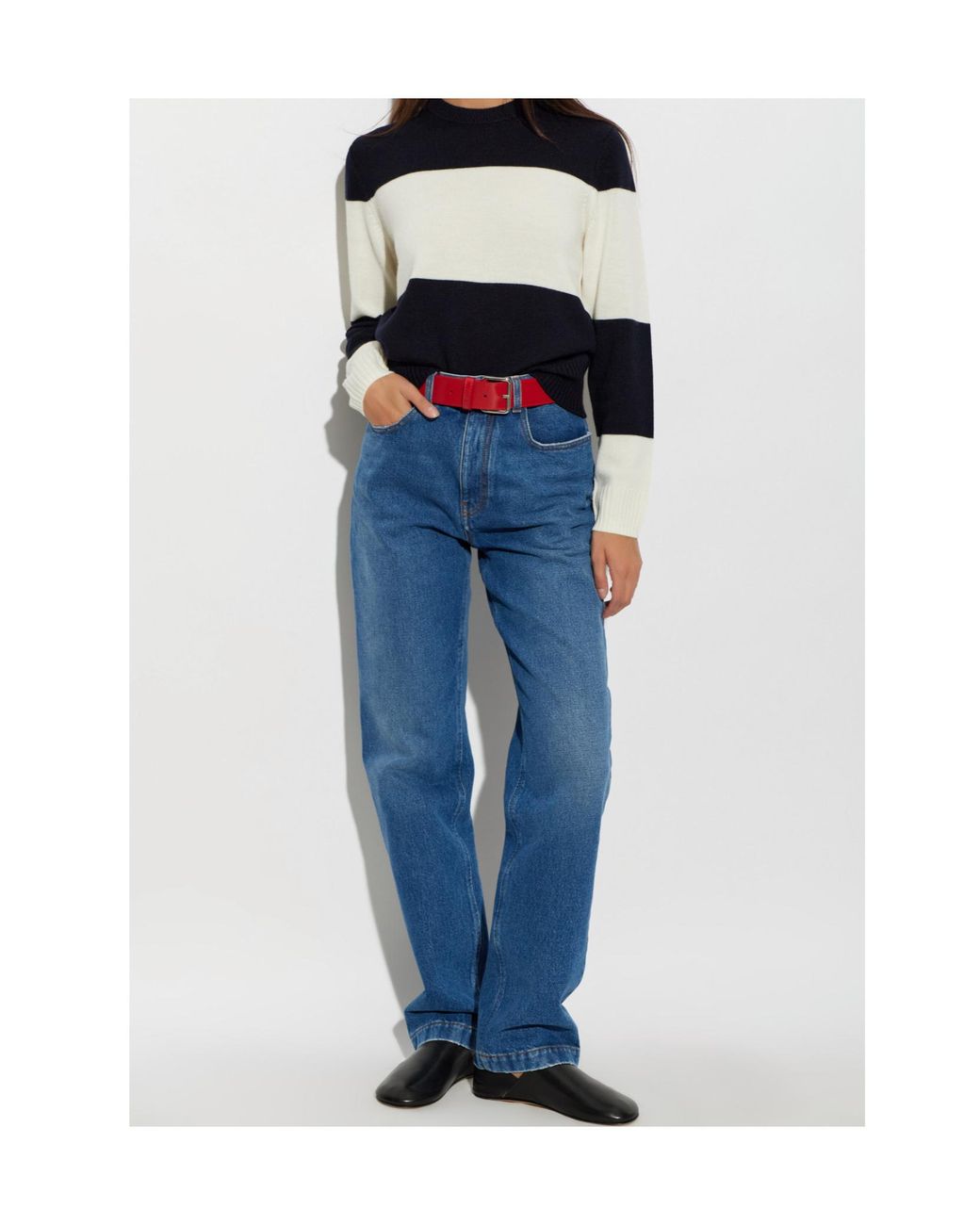 A.P.C. Black Amelle Striped Knitted Sweater