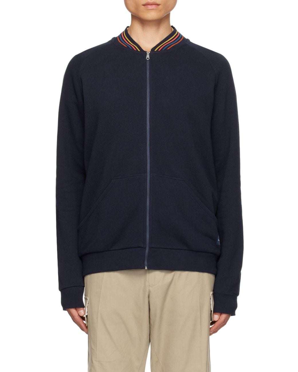 Paul Smith Blue Artist Stripe Zip Lounge Jacket for men