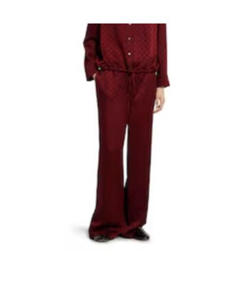 Gucci Red Gg Satin Pants
