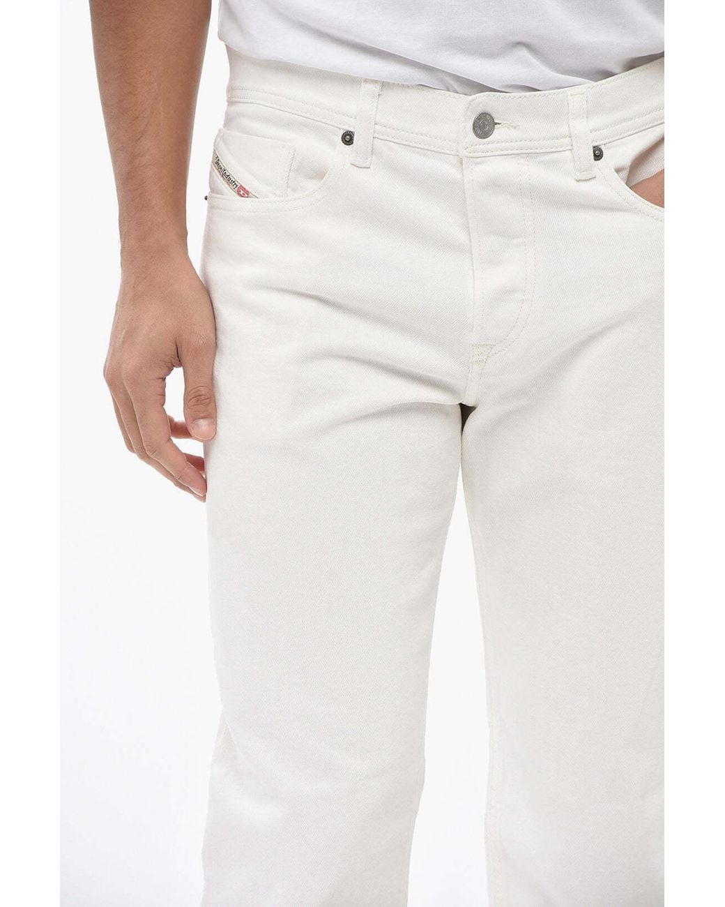 DIESEL White 2023 D-Finitive Regular Jeans for men