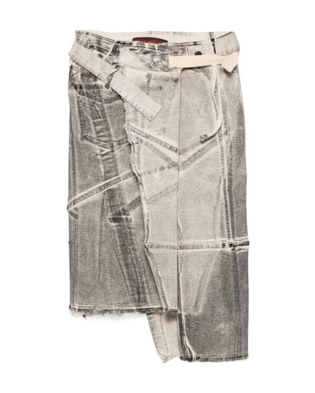 OTTOLINGER Gray Denim Wrap Midi Skirt