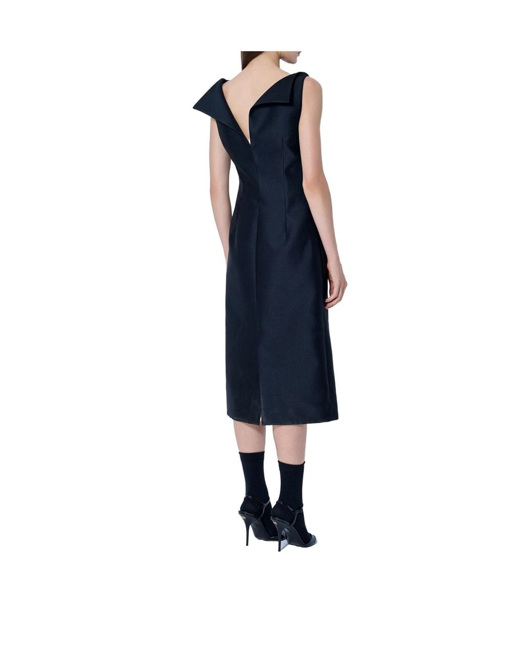 Balenciaga Black Off-Shoulder Midi Dress