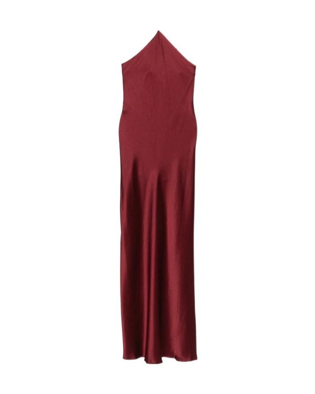 Staud Red Cadence Beaded Halter Slip Dress