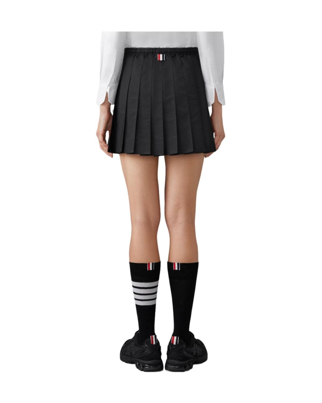 Thom Browne Black Ripstop Pleated Mini Skirt